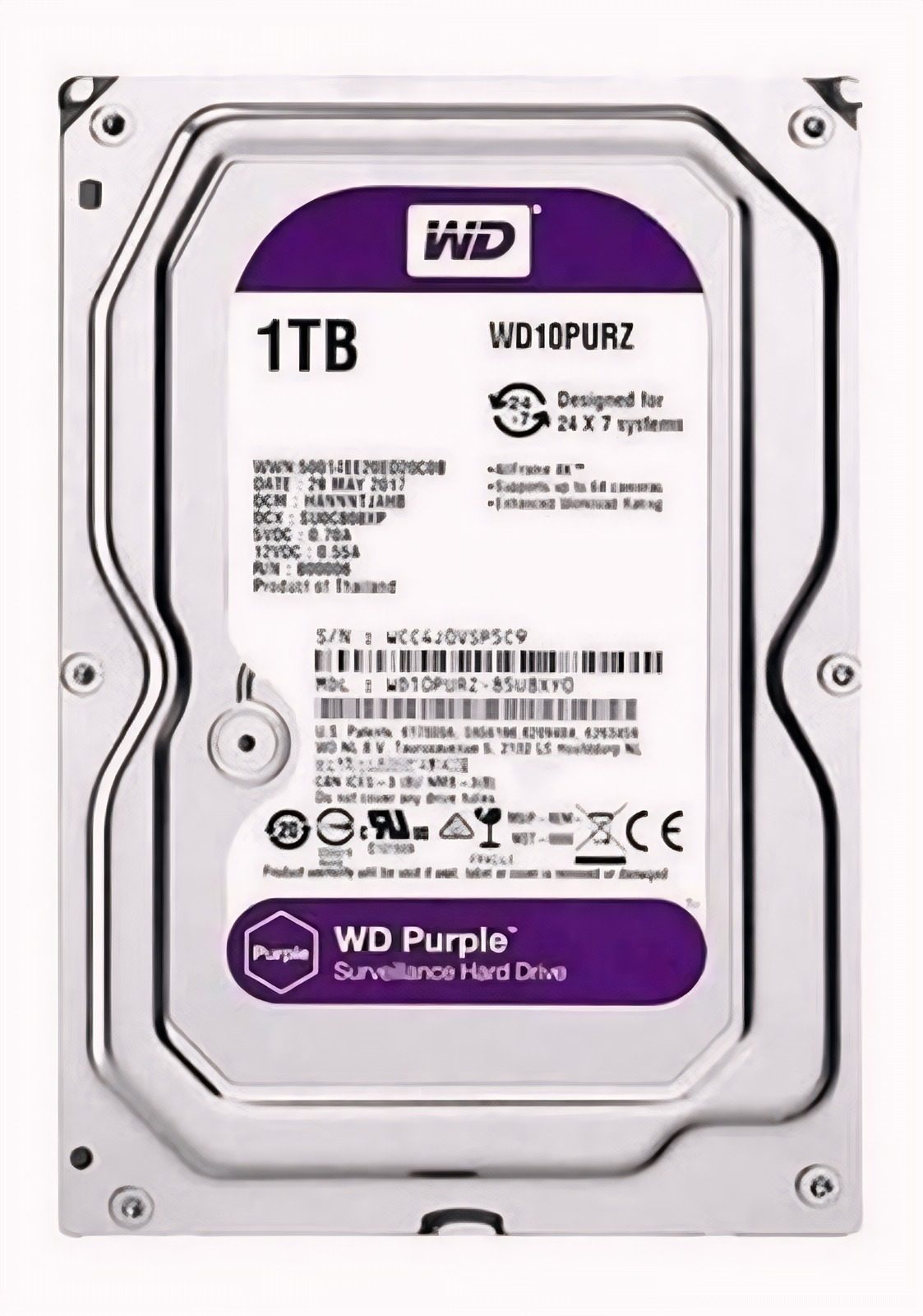 Disco Duro 1 Tb Purple Para Videovigilancia 5400 Rpm