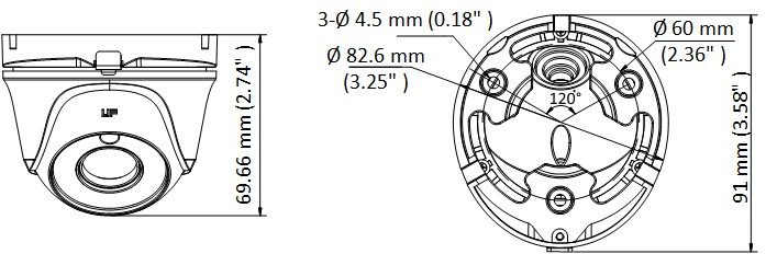 Cámara Analógica HD Torreta Metálica 2MP Exterior 2.8mm Infrarroja 20m