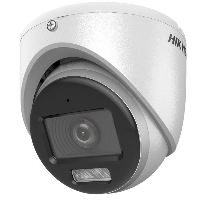 Cámara Torreta Analógica 2MP 2.8mm Exterior Luz Híbrida Con Micrófono