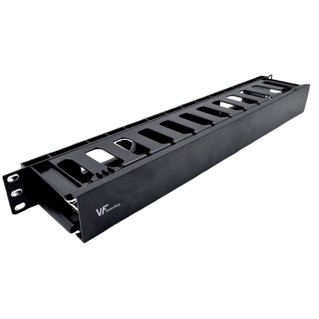 Organizador De Cable Plástico Con Tapa Negro Para Rack