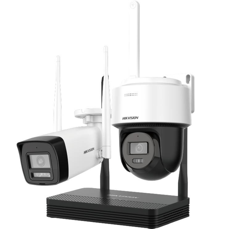 Kit Videovigilancia WiFi NVR 4 Canales Con Cámara Bullet 2MP Y Cámara Pt Híbrida 2MP