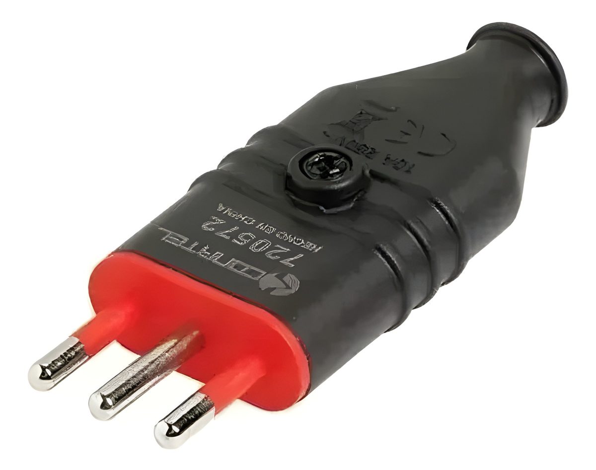 Ficha Eléctrica Con Tierra 3L Negro