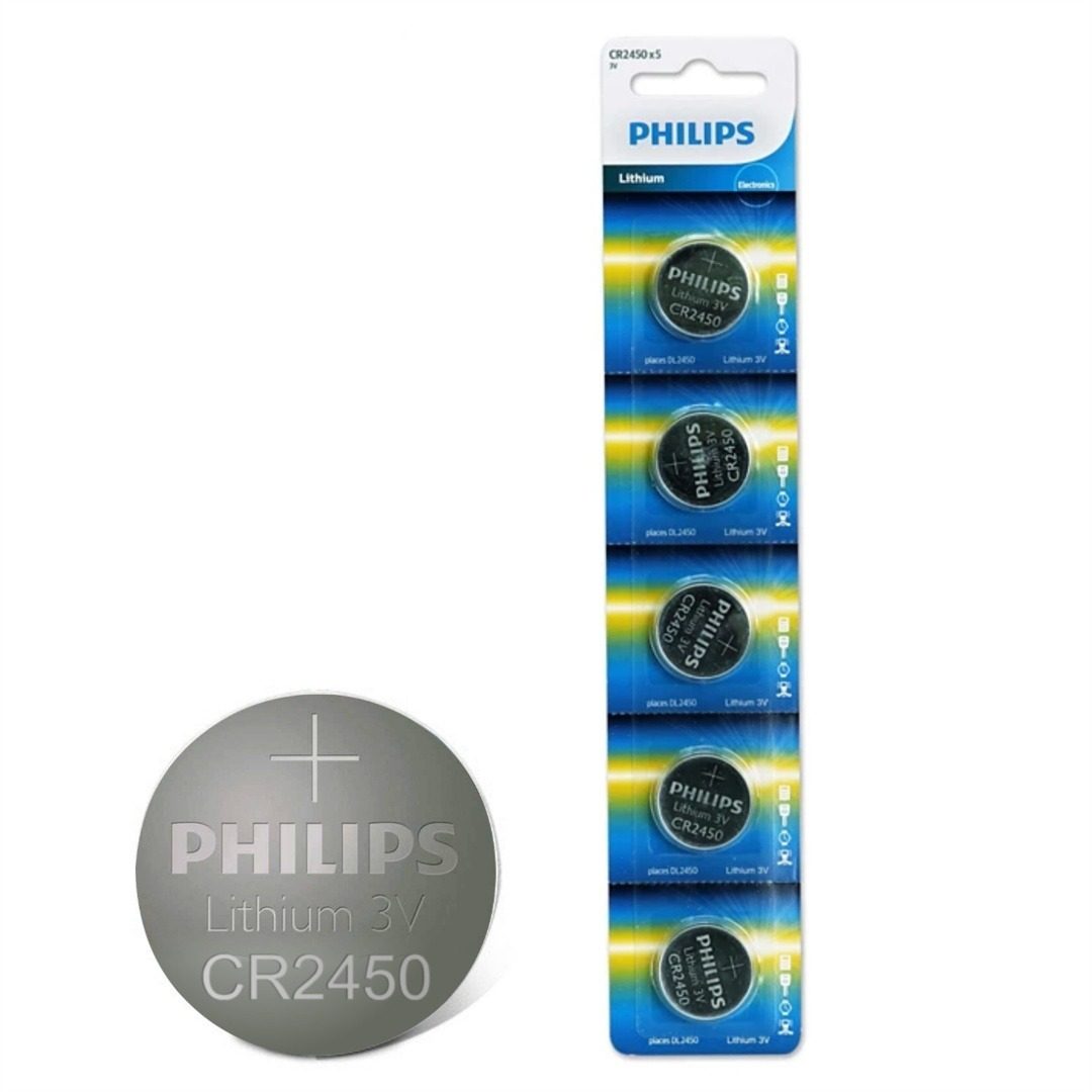 Pila De Litio Philips Cr2450 3V Tipo Moneda X 5
