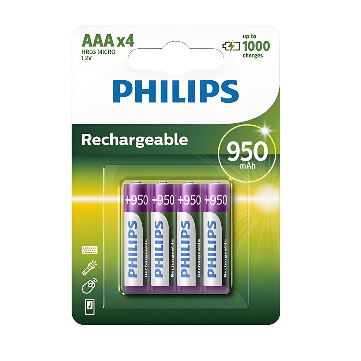 Pilas Recargables Aaa 950mAh Ni-Mh X4
