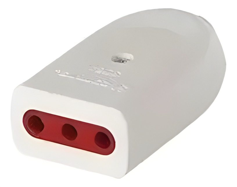 Adaptador De Corriente Hembra 3 Líneas Con Tierra Blanco
