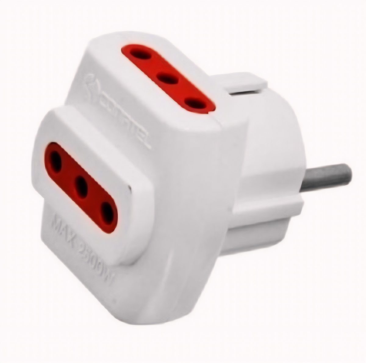 Adaptador De Corriente 3x3l A Schuko Blanco