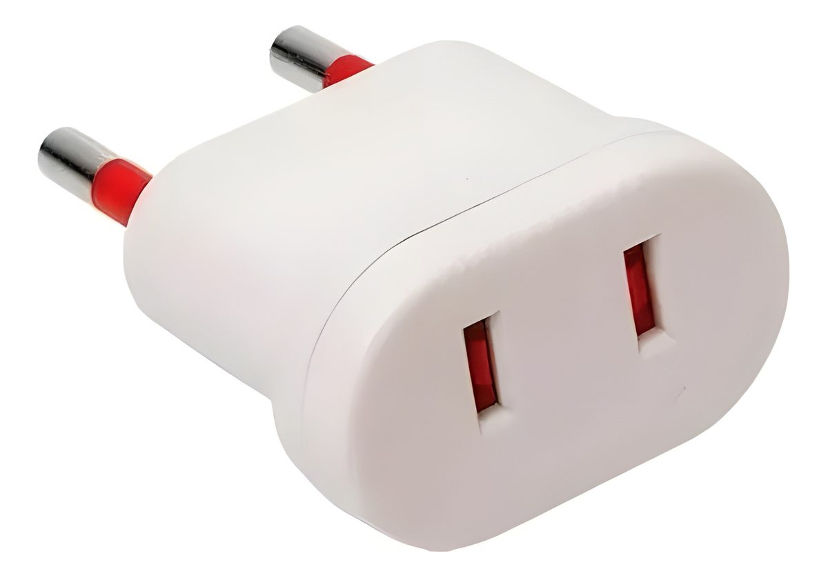 Adaptador De Enchufe S/T A Ficha Americana Blanco