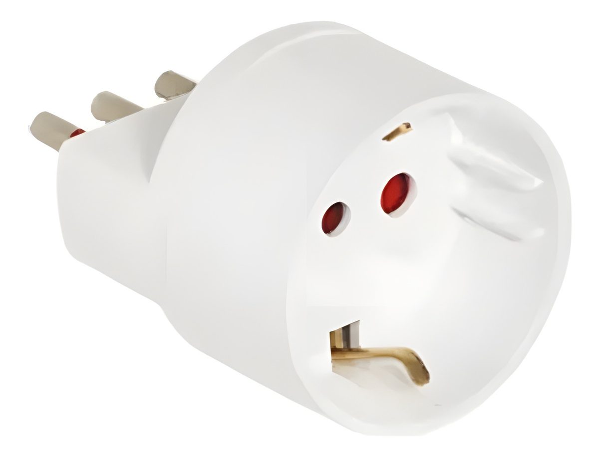Adaptador Schuko A 3 En Línea Blanco