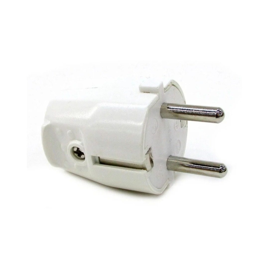 Ficha Eléctrica Con Tierra 16A Schuko Blanco