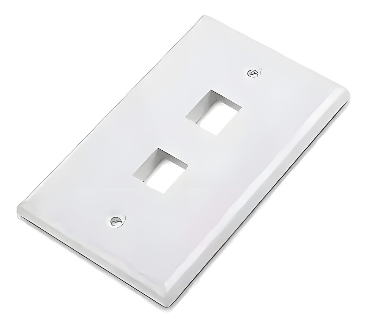 Plaqueta De Pared Cat6 2 Puertos RJ45 Blanca