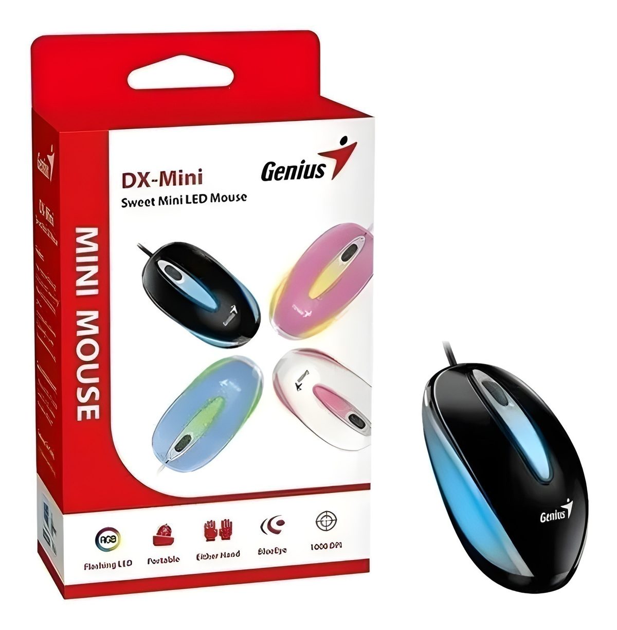 Mouse Cableado 1000DPI 3 Botones Negro