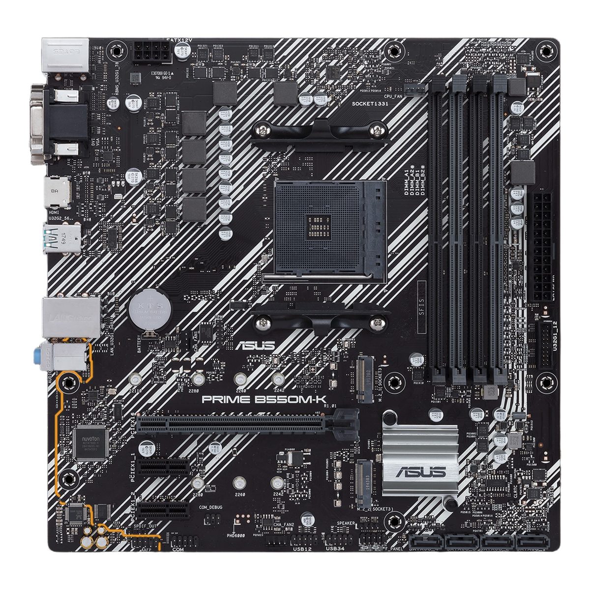 Motherboard Amd Prime B550m Am4 Ddr4 Pcie 3.0 Compatible Ryzen 5000/4000/3000 Micro Atx