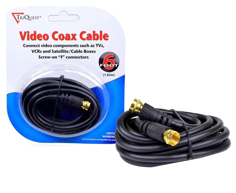 Cable Coaxial RG59 1.8m Negro