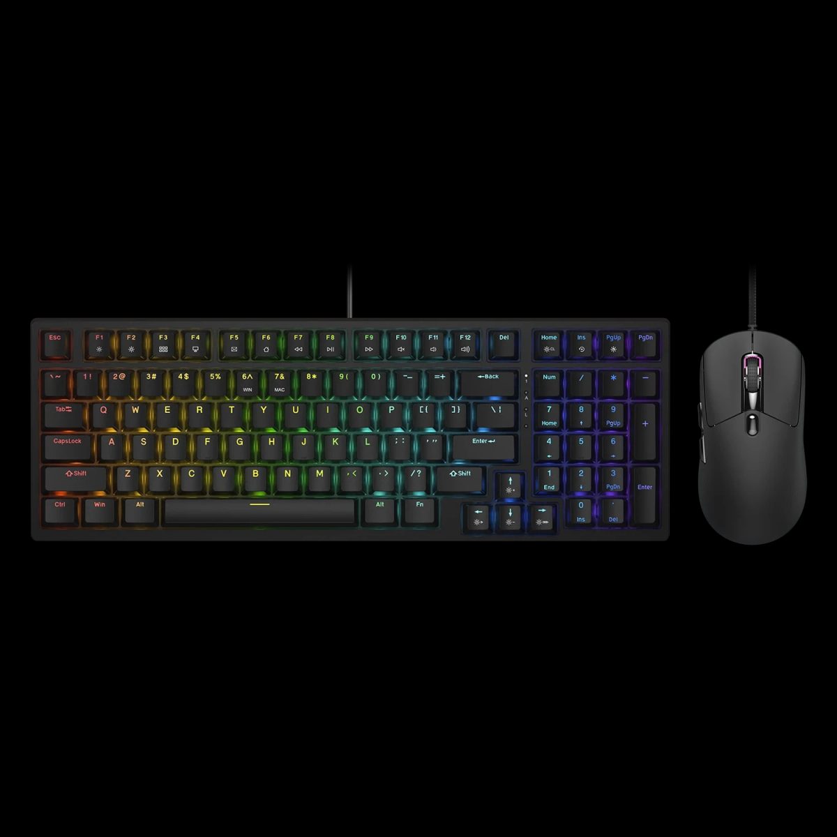 Teclado Mecánico Gamer Rgb Switch Rojo USB Con Teclado Numérico