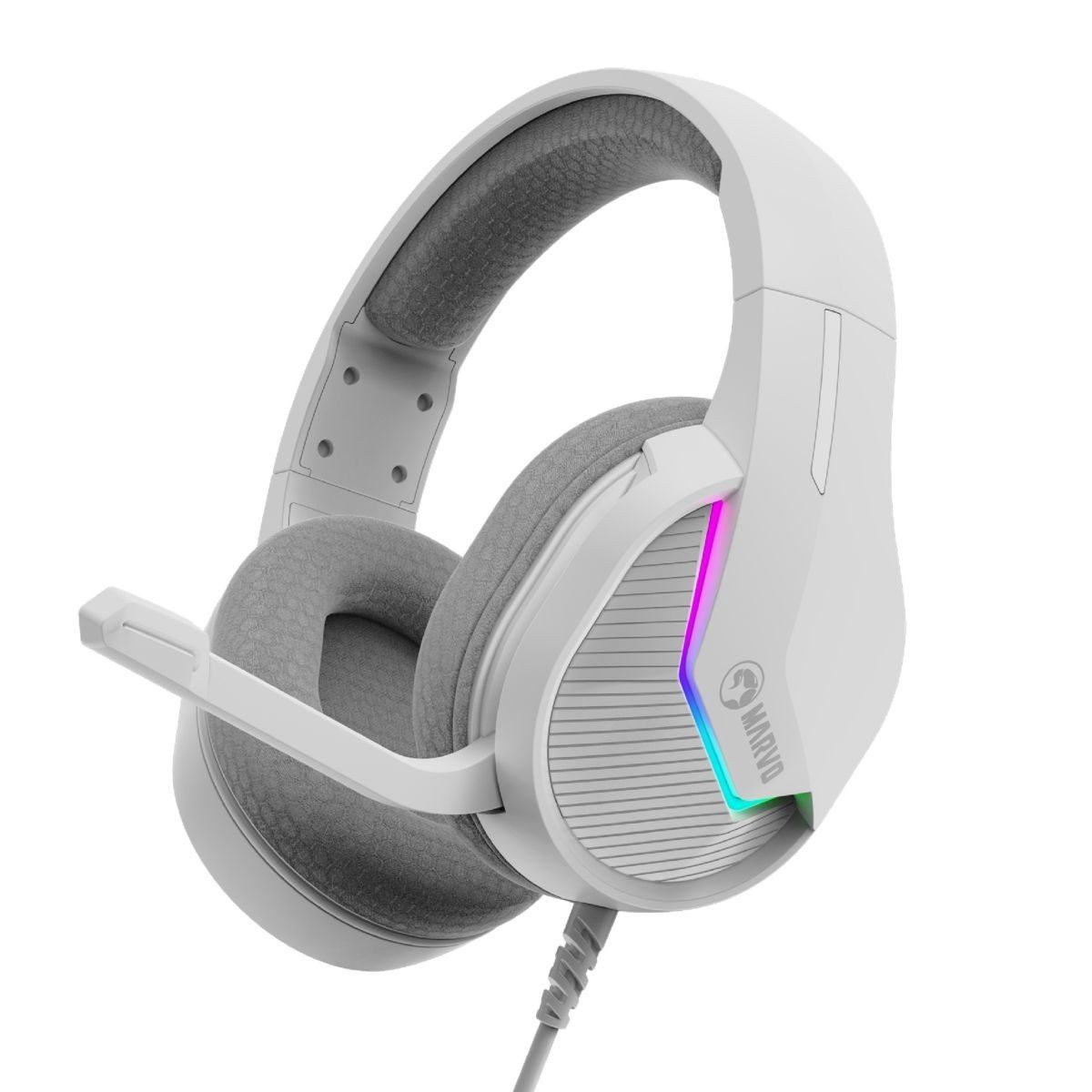 Auricular Gamer Rgb USB Estéreo Con Micrófono Integrado Blanco