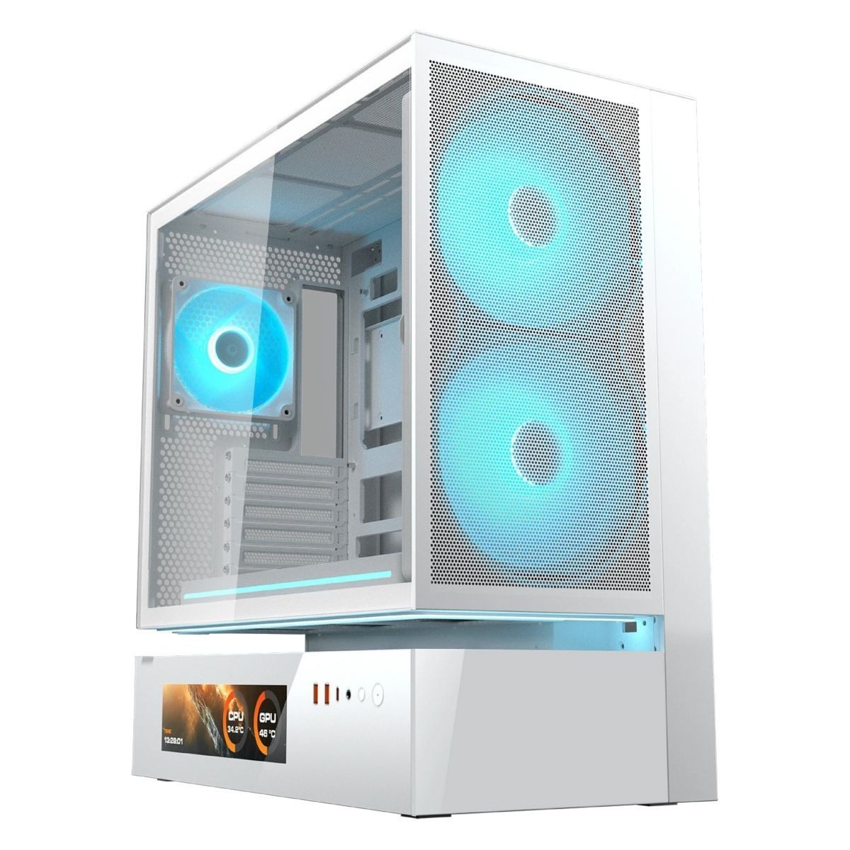 Gabinete Atx Mid-Tower Blanco Con Vidrio Templado