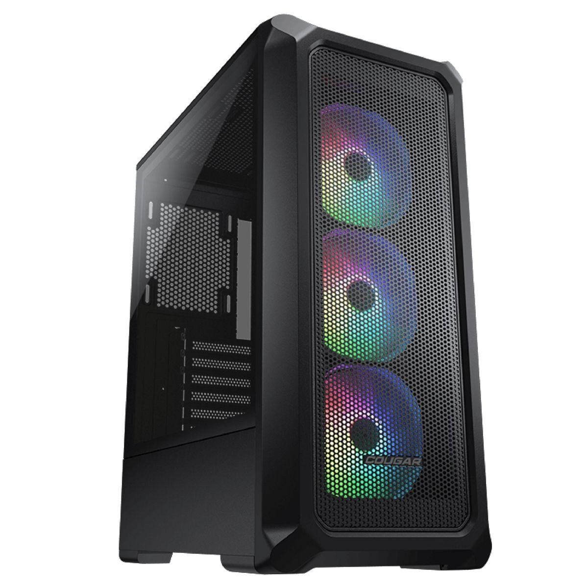 Gabinete PC Mid Tower Atx Negro Vidrio Templado 3 Ventiladores Argb