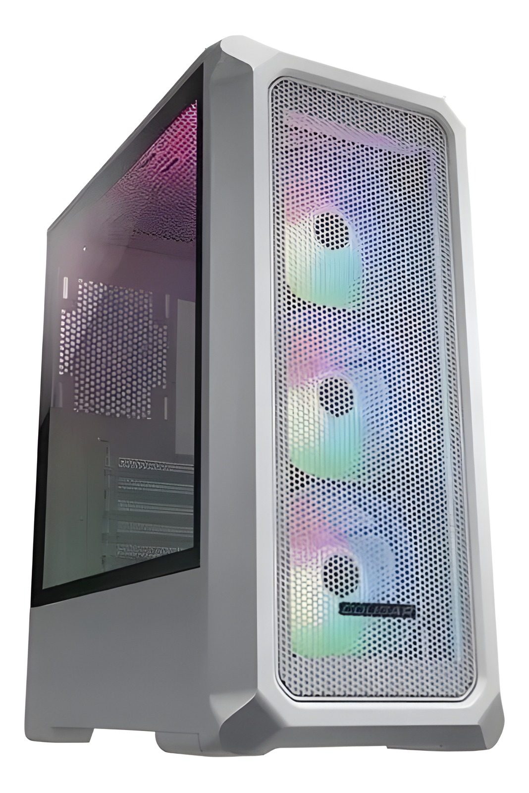 Gabinete Atx Mid-Tower Blanco Con Vidrio Templado Y 3 Ventiladores Argb