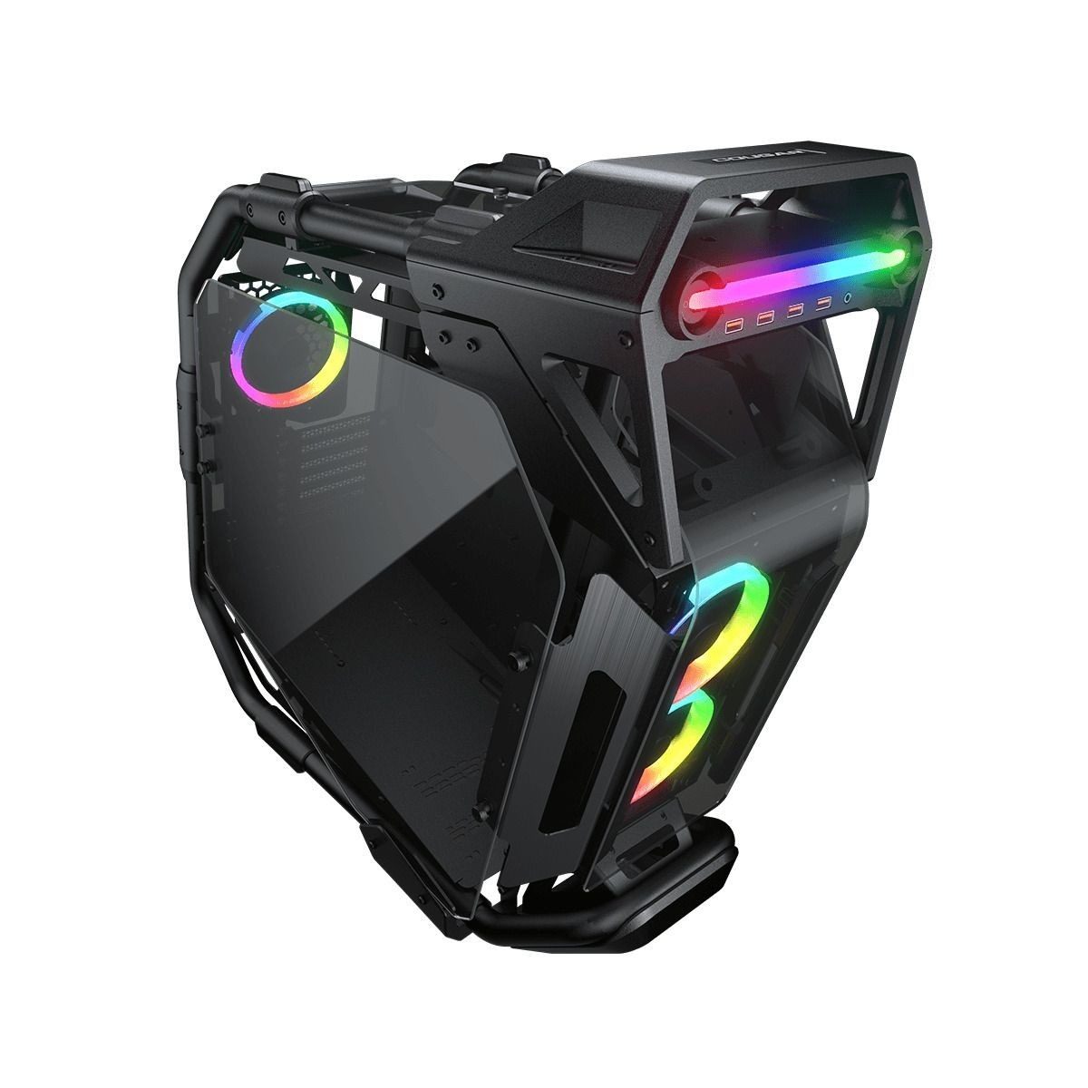 Gabinete Mid Tower Atx Negro Con Iluminación Rgb Y Panel Lateral De Cristal