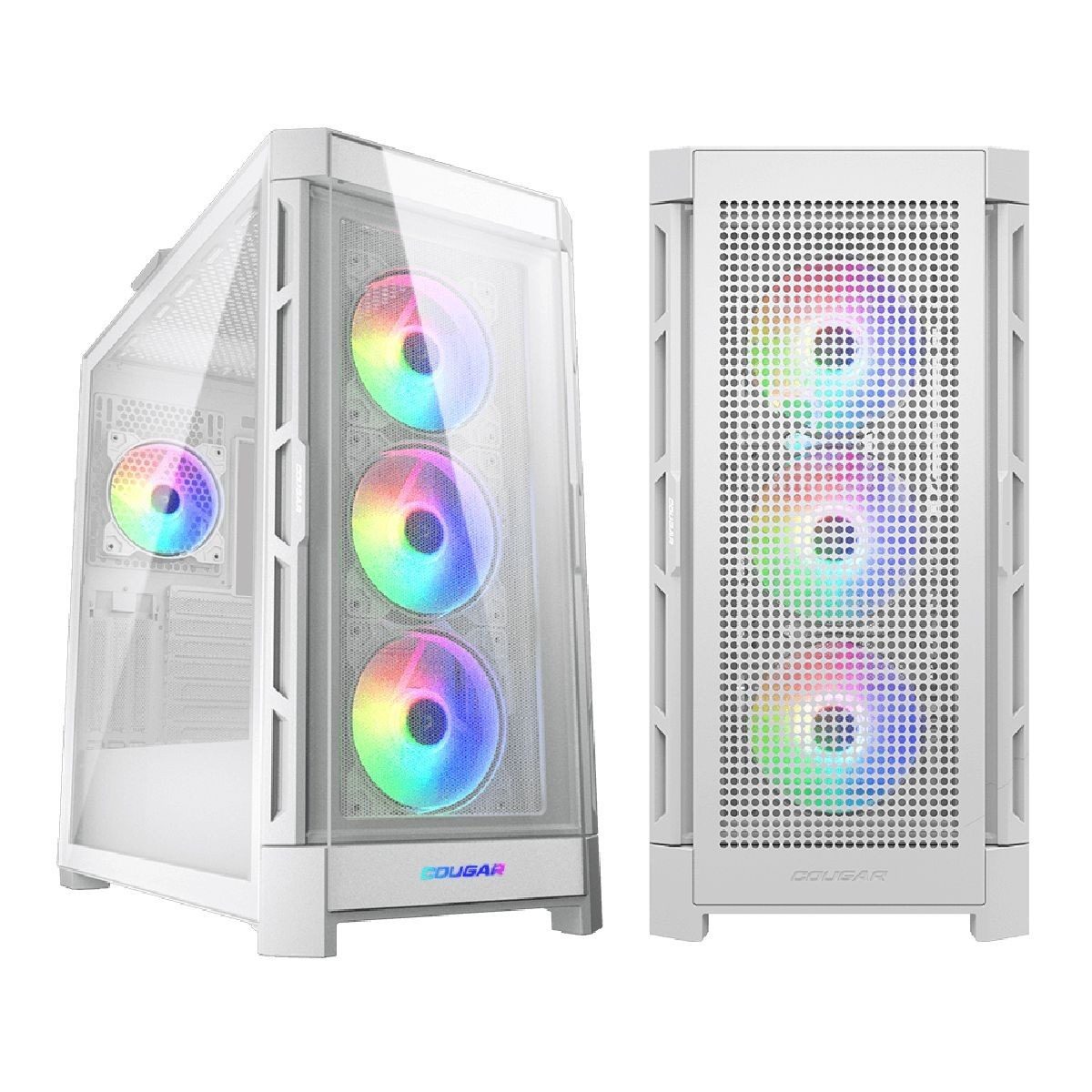 Gabinete Mid-Tower Atx Blanco Con Iluminación Argb Y Cristal Templado
