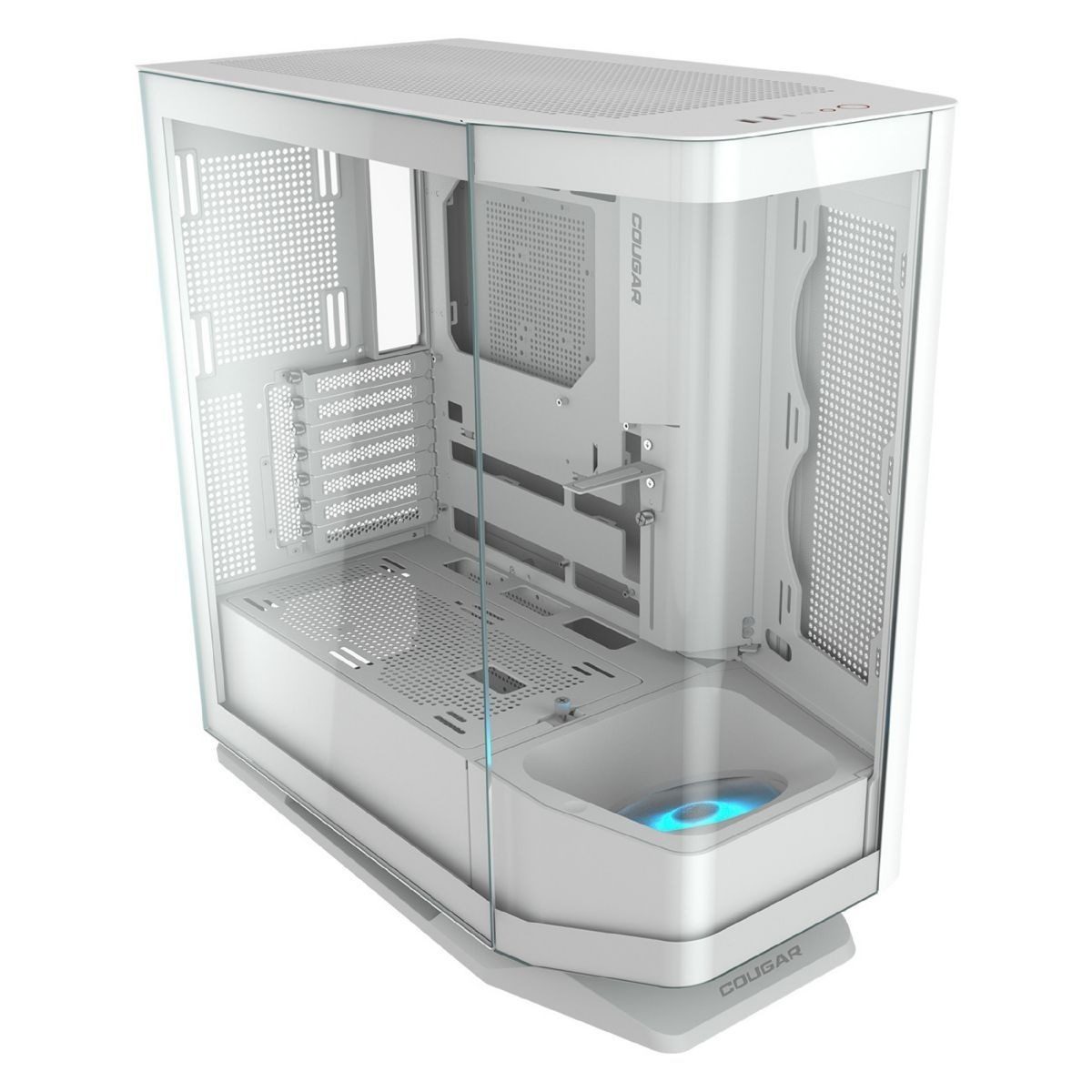 Gabinete PC Mid Tower Atx Blanco Vidrio Templado Con Fans Pre-Instalados Rgb
