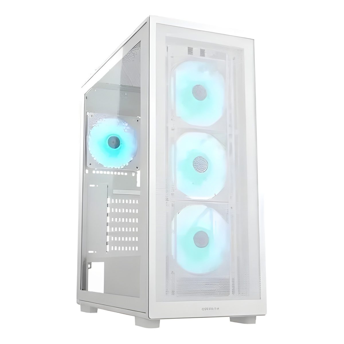 Gabinete PC Mid Tower Atx Blanco Con Vidrio Templado Y 3 Ventiladores Argb
