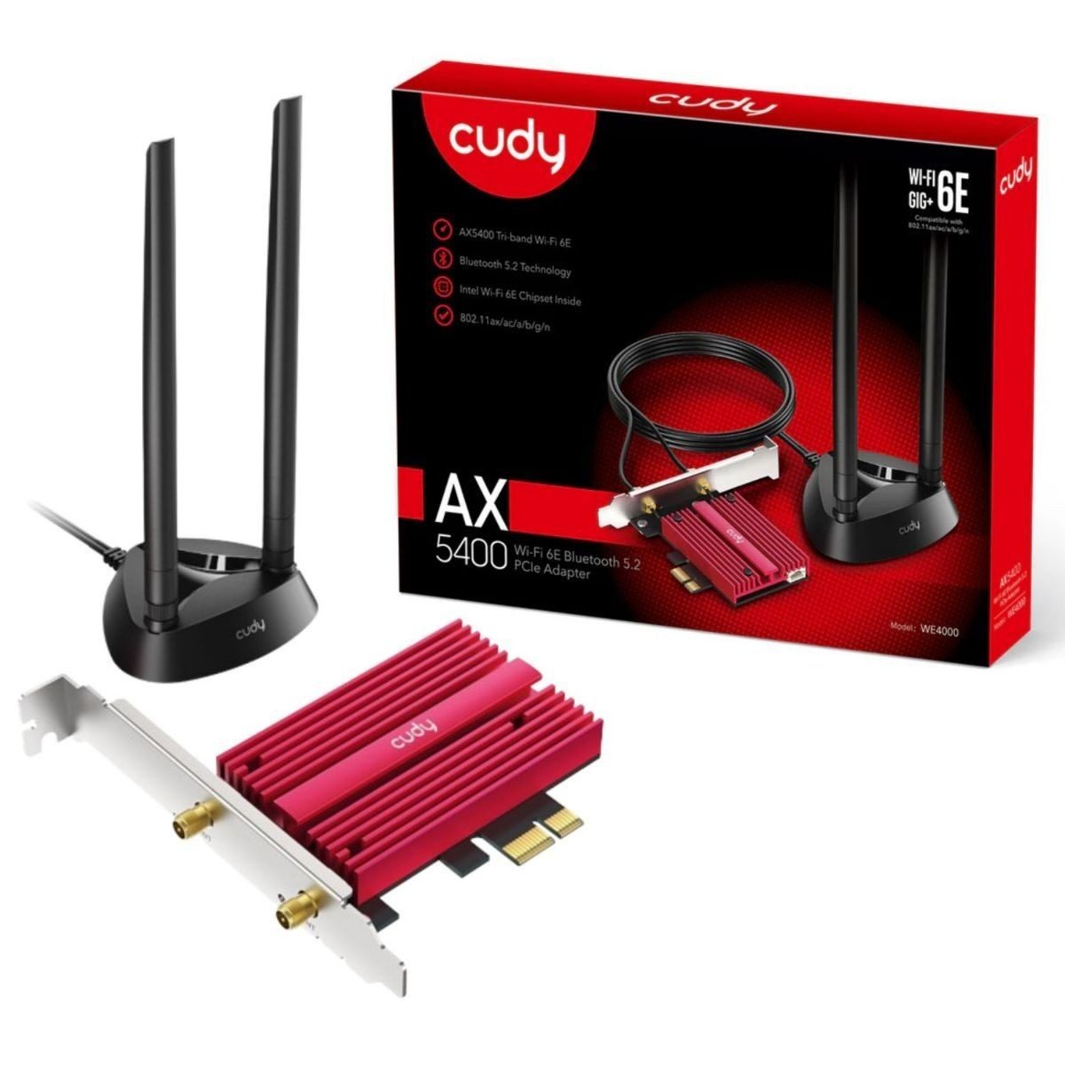 Placa De Red WiFi 6E 4000 Mbps Pcie