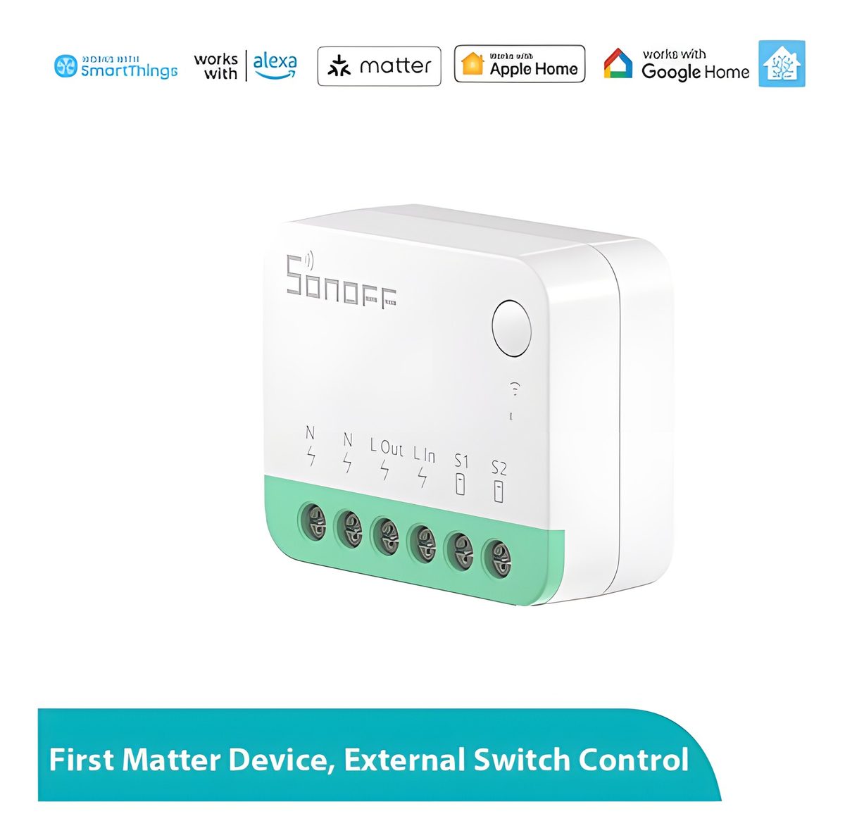 Interruptor WiFi Matter 1 Canal 2400W 10A Blanco