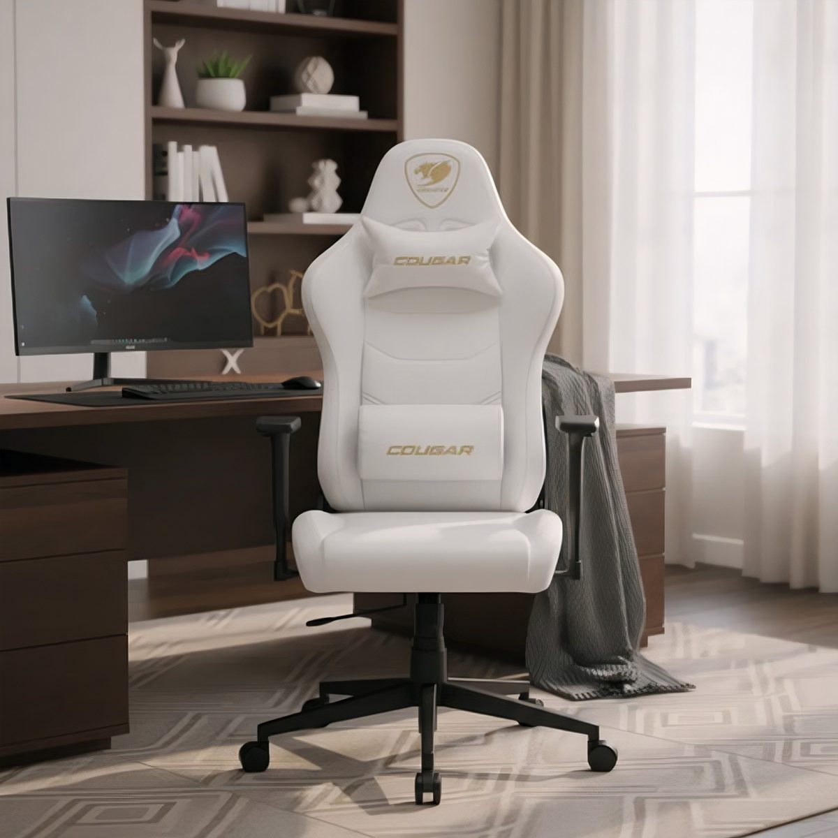 Silla Gamer Blanca De PVC