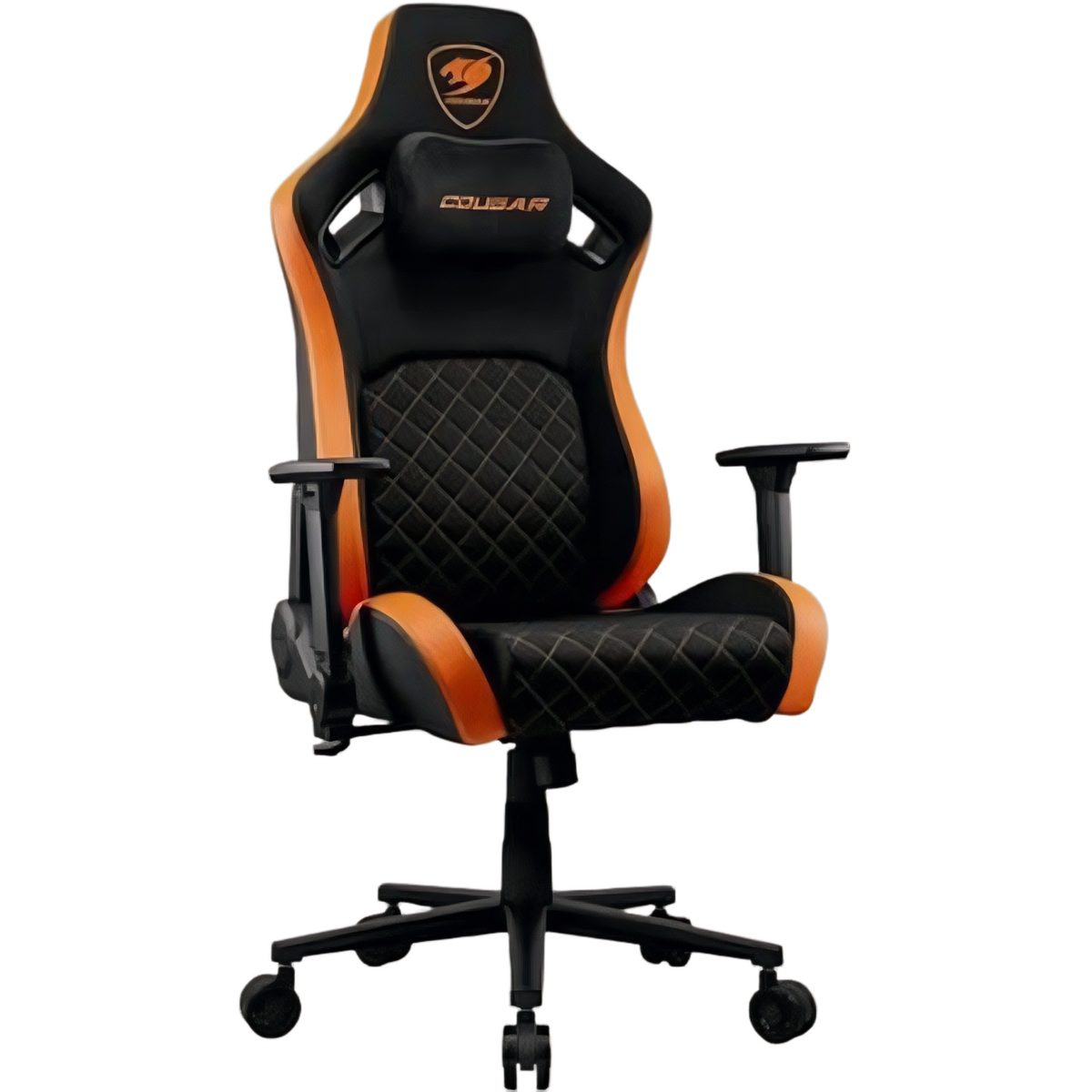 Silla Gamer Naranja De Tejido Reposabrazos 3D Reclinable 120KG