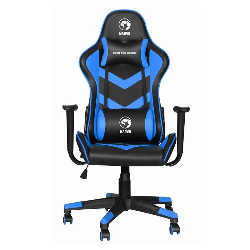 Silla Gamer Azul Cuero Pu Reposabrazos 2D Reclinable Peso Maximo 150Kg