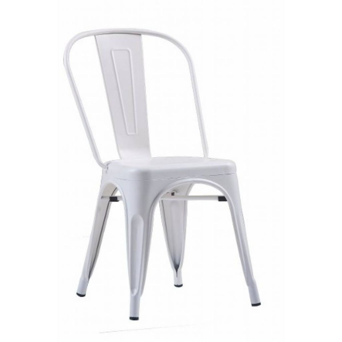 Silla De Comedor Acero Galvanizado Blanca