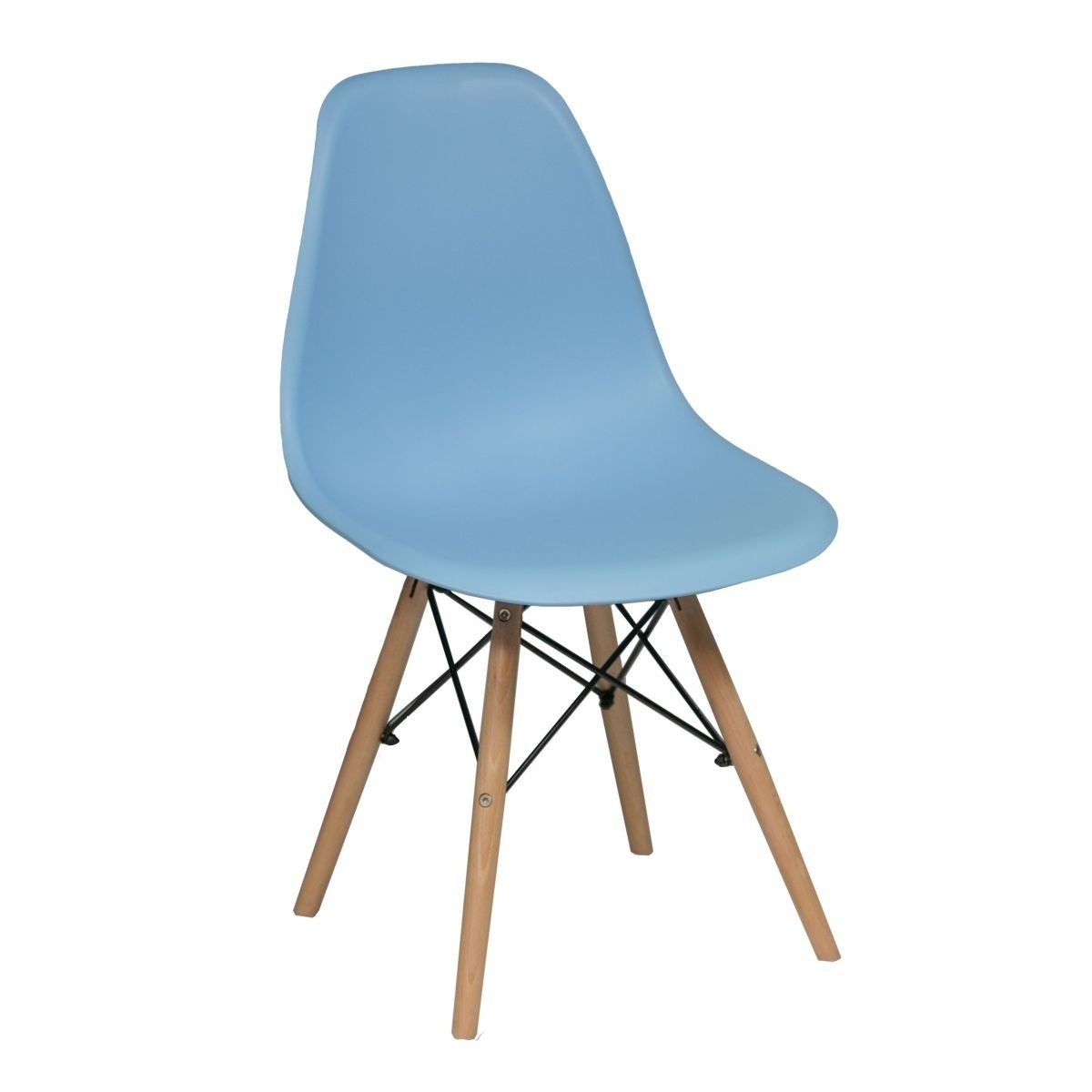 Silla De Oficina Polipropileno Y Madera Celeste