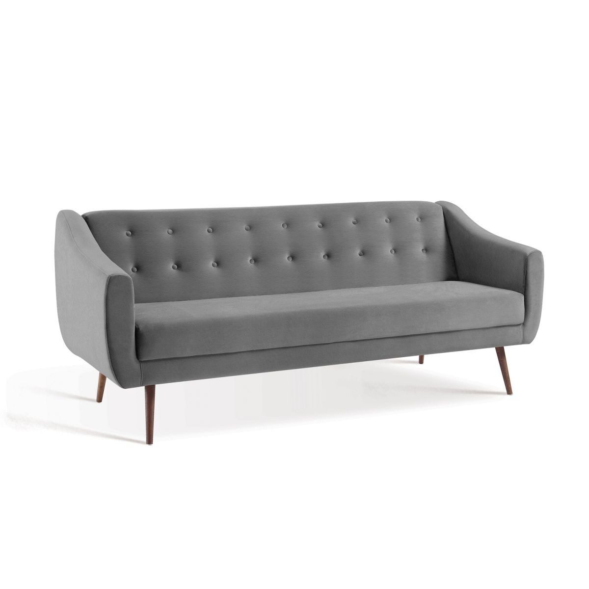 Sofá Cama Gris 210cm Tapizado Tipo Lino