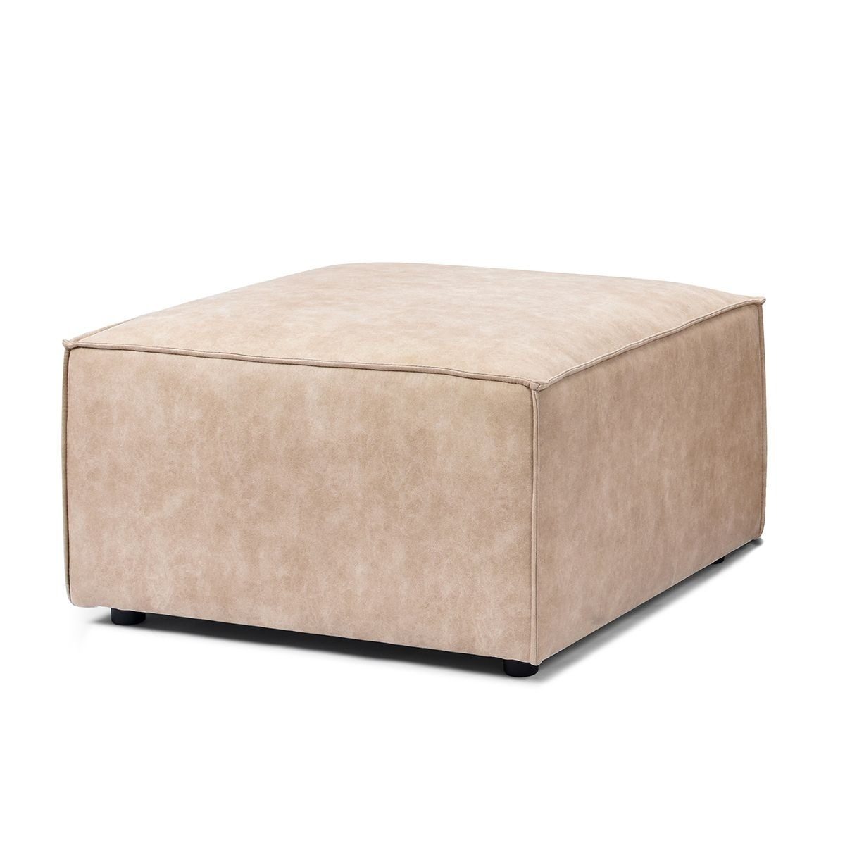 Puff Isla Tapizado Sintético Beige 76x76cm