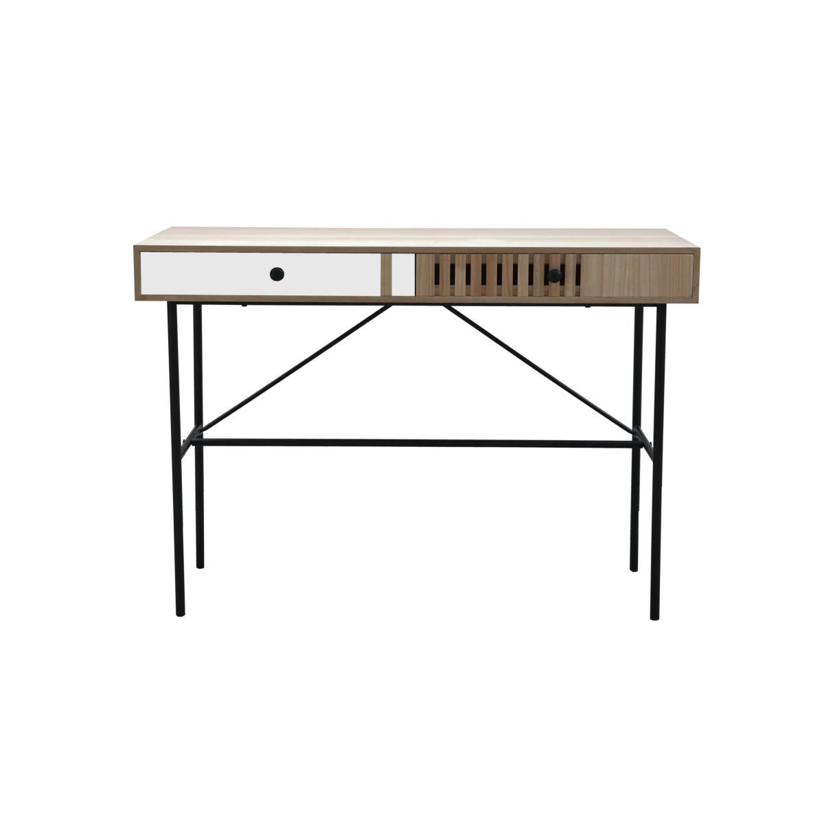 Mesa De Arrime 110x40x77cm Madera Mdf Acero