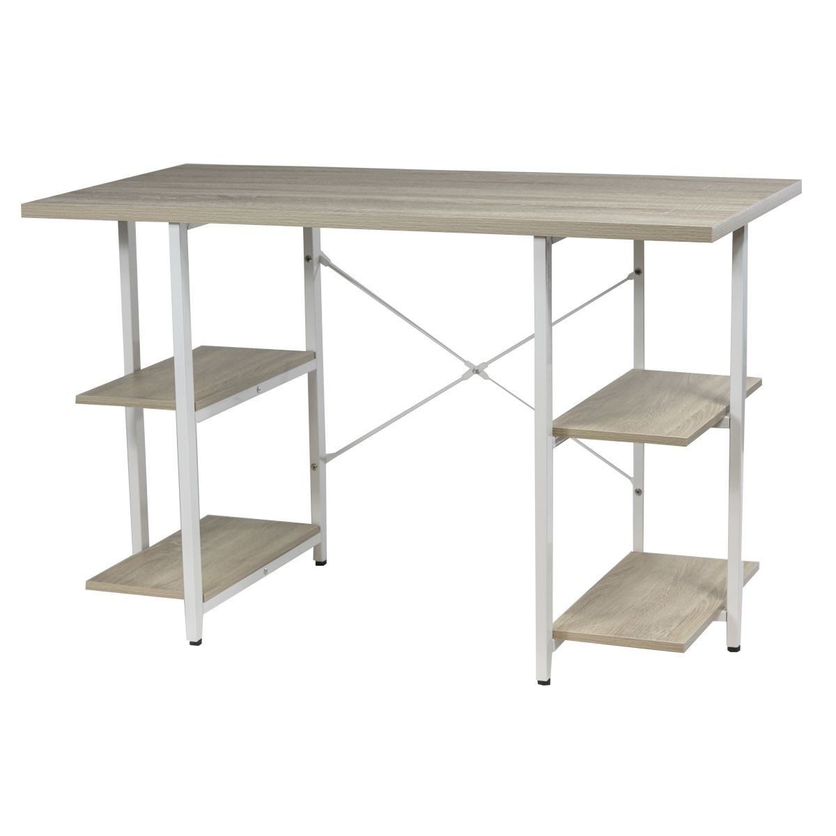 Escritorio Para PC 4 Estantes 120x60x76.5 cm Metal Y Mdf