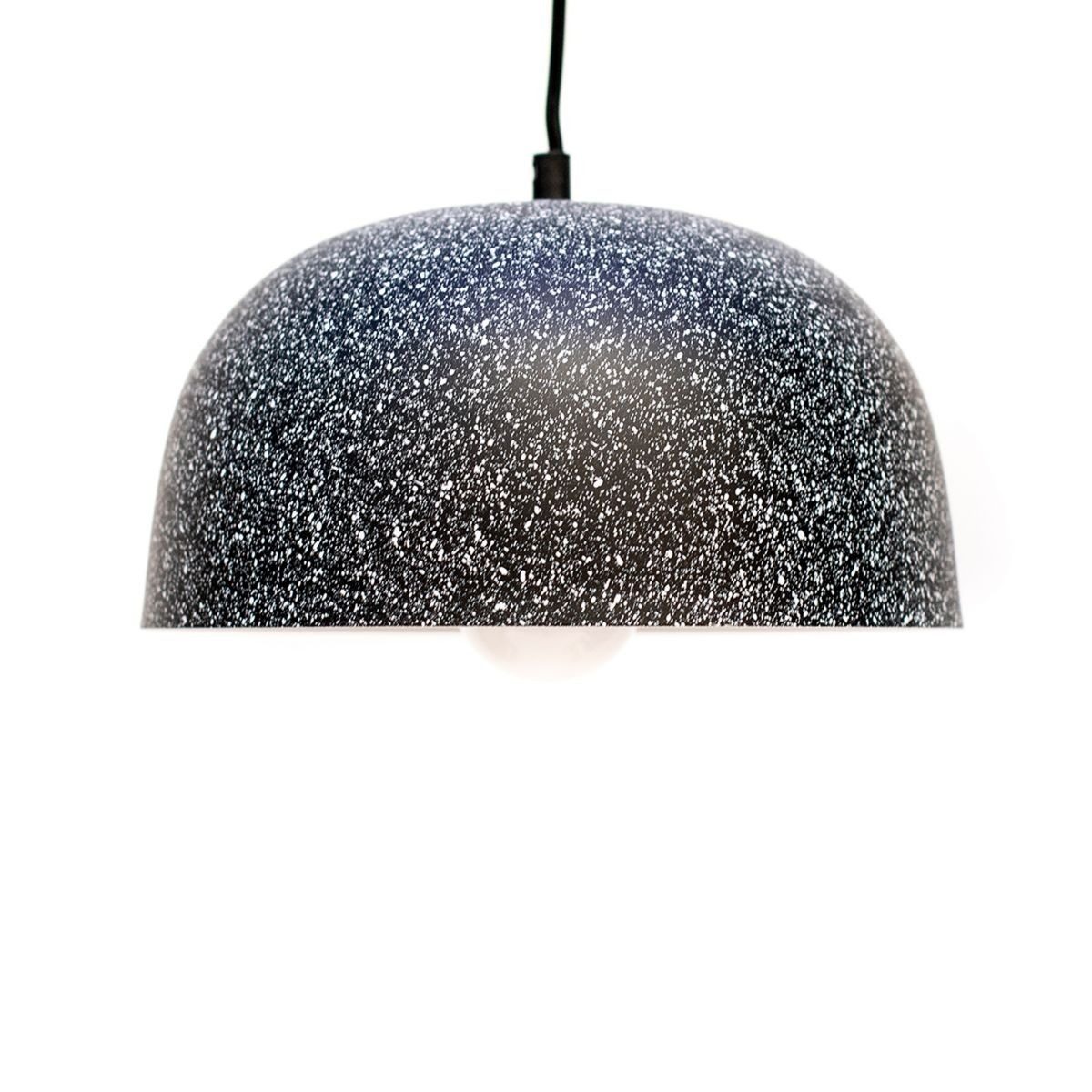 Luminaria Terrazzo Negro Con Blanco Ø25cm H17cm