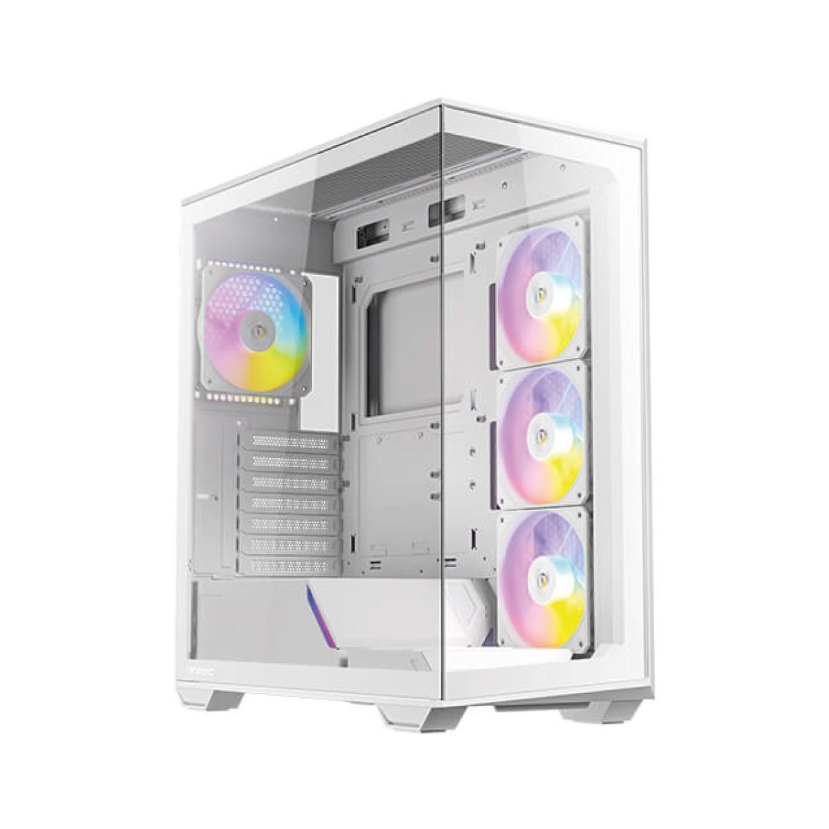 Gabinete Atx Mid-Tower Blanco Vidrio Argb 4 Ventiladores