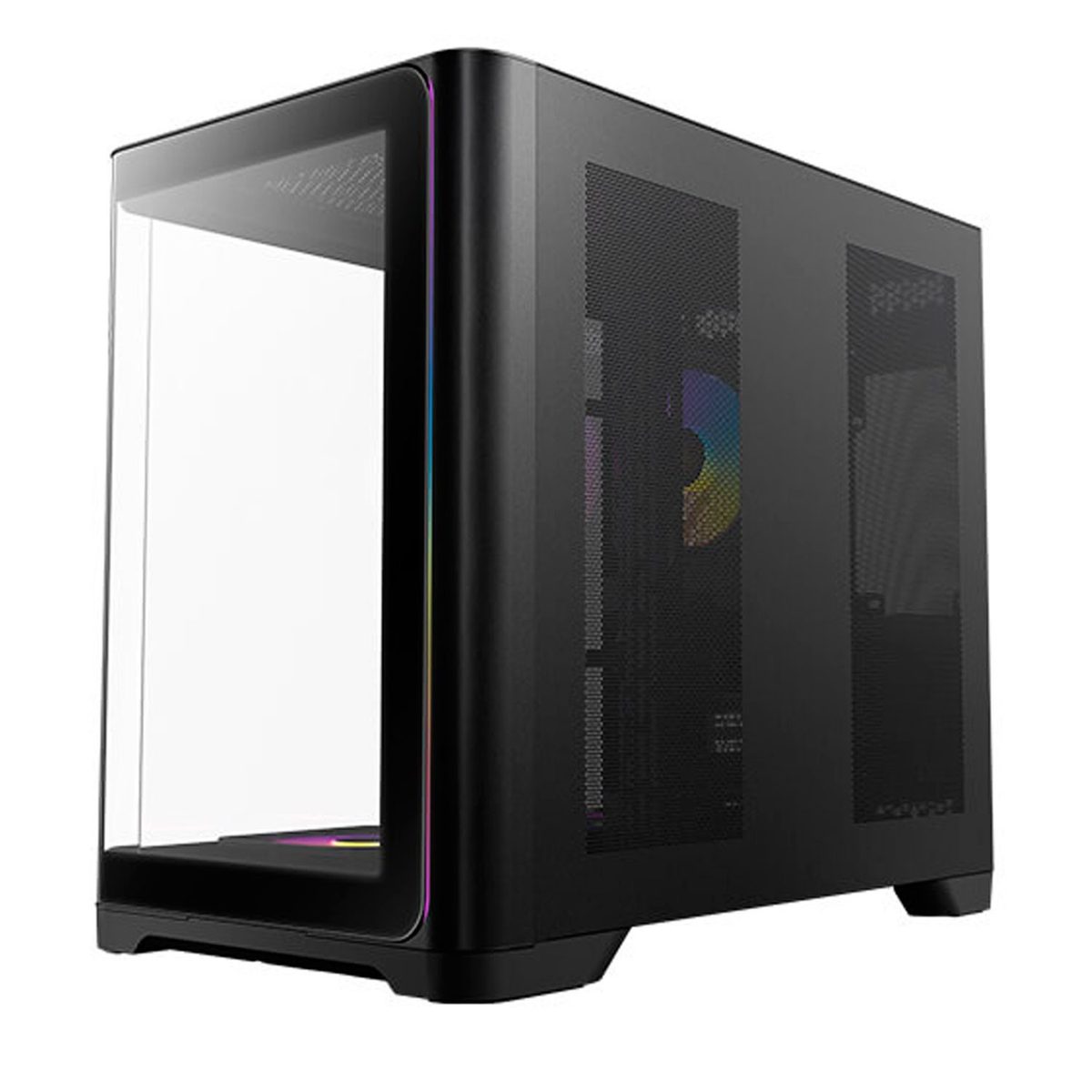 Gabinete Atx Mid-Tower Negro Vidrio Templado 3 Ventiladores Inversos