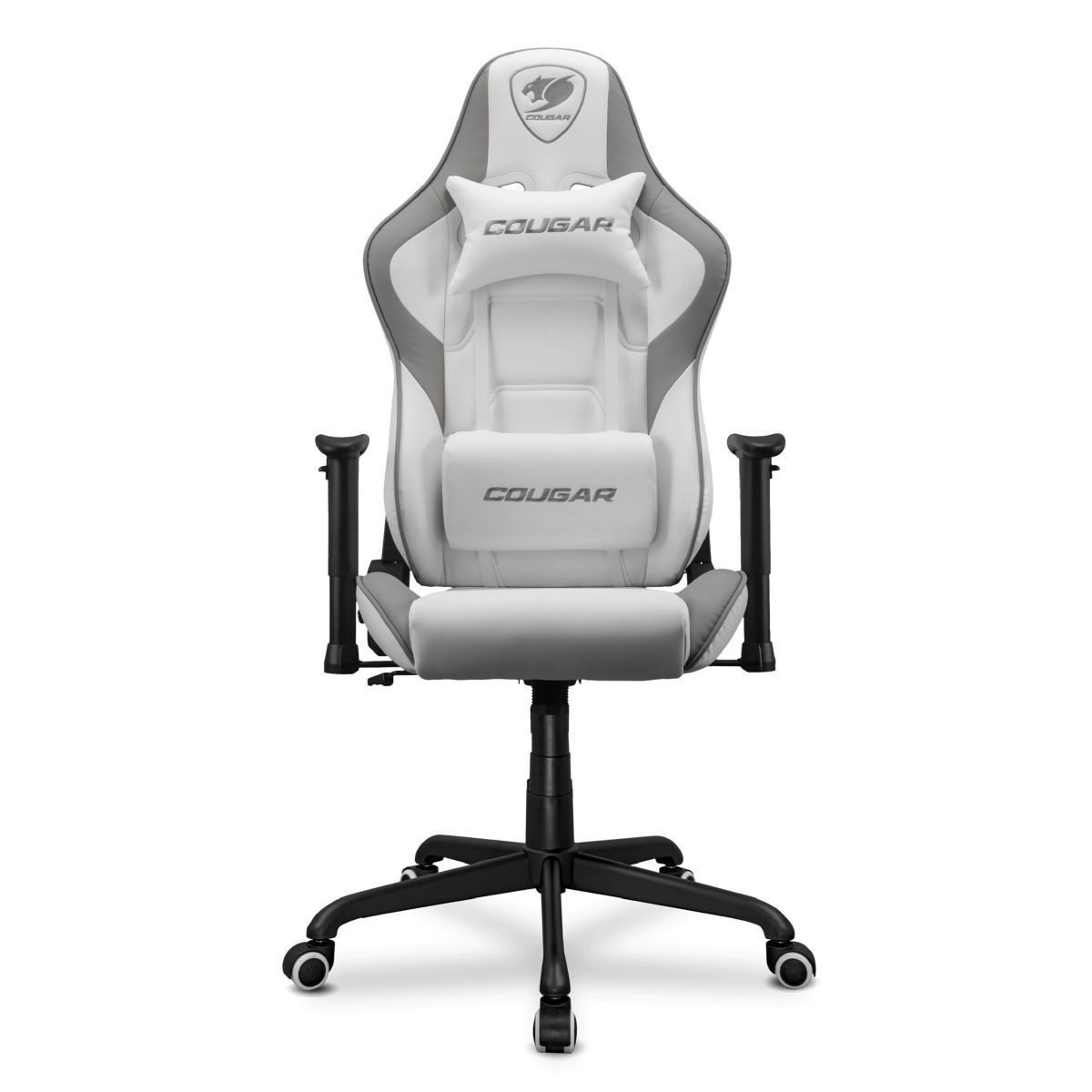 Silla Gamer Blanca De Cuero PVC Con Reposabrazos 3D