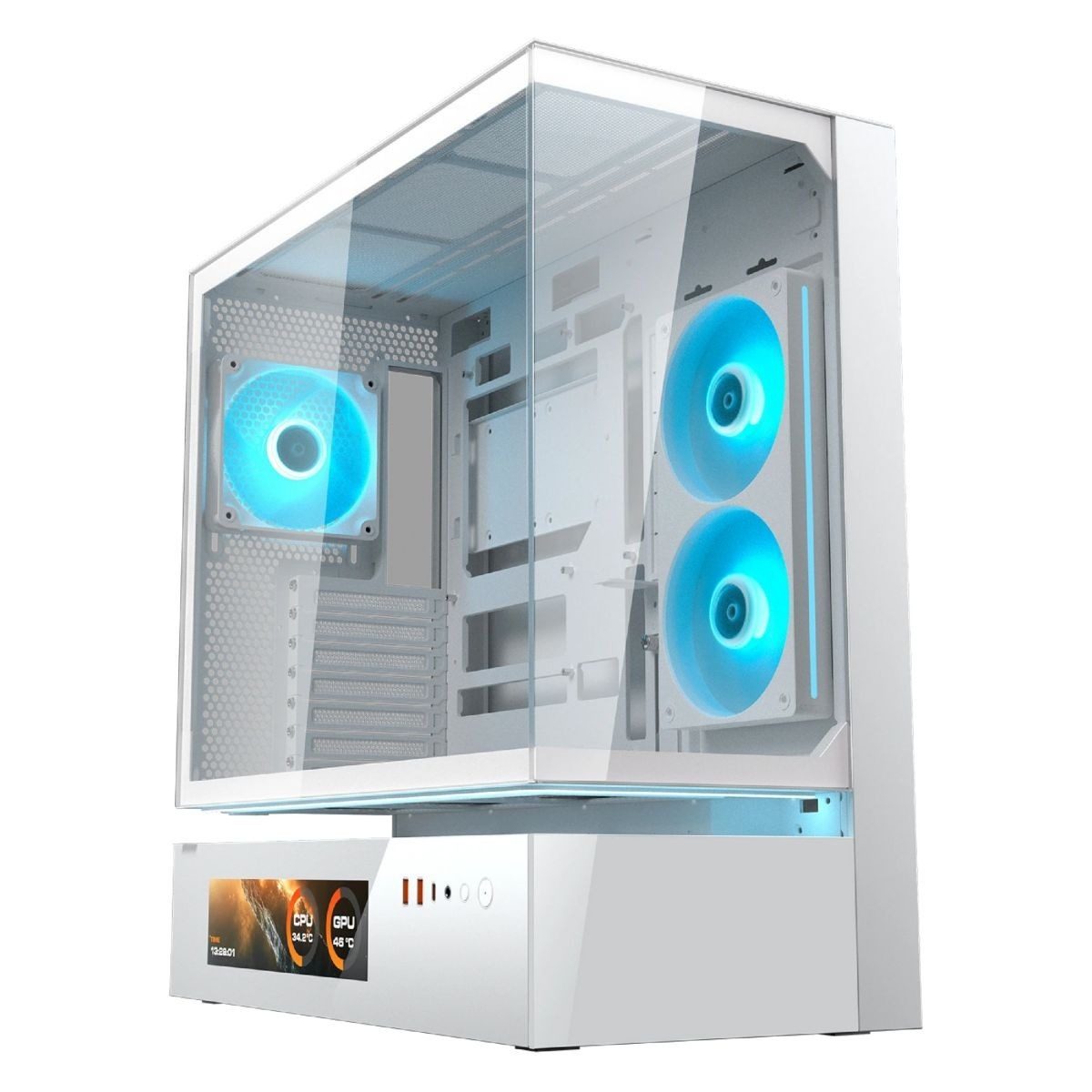 Gabinete Mid Tower Atx Blanco Con Iluminación Argb