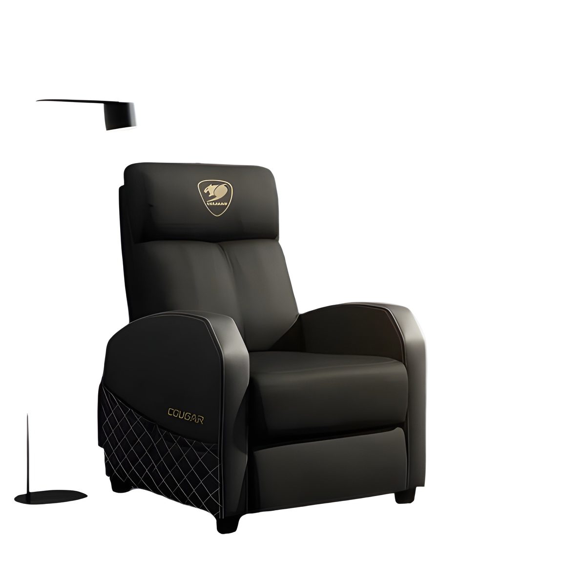 Sillón Gamer Reclinable Negro Y Dorado Con Reposapiés 135kg