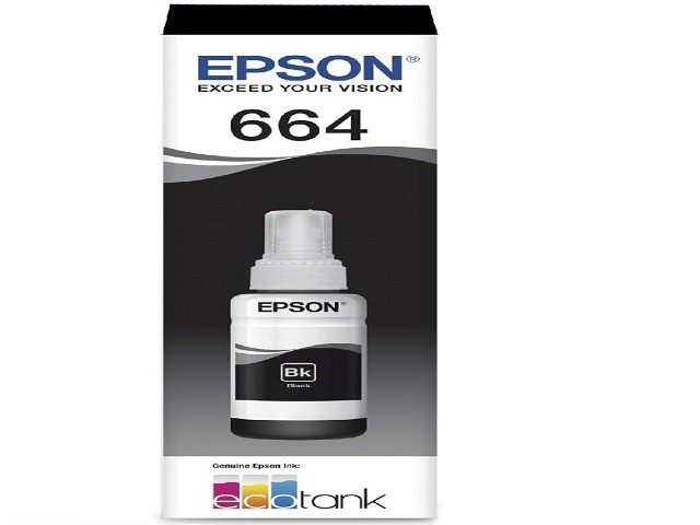 Botella De Tinta Epson T664 Negro 70ml