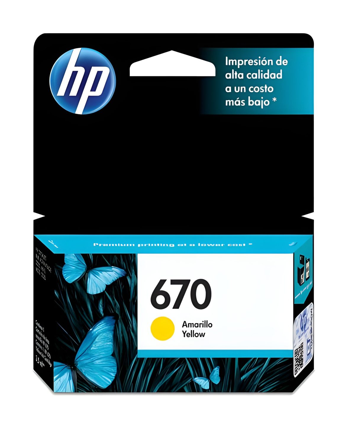 Cartucho De Tinta Hp 670 Amarillo Original