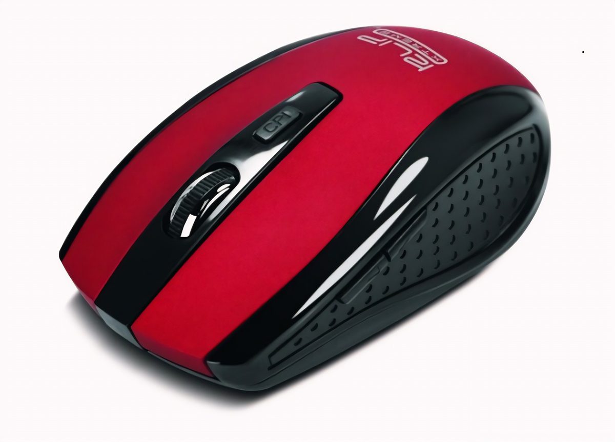 Ratón Inalámbrico 2.4 GHZ Rojo 6 Botones Ergonómico