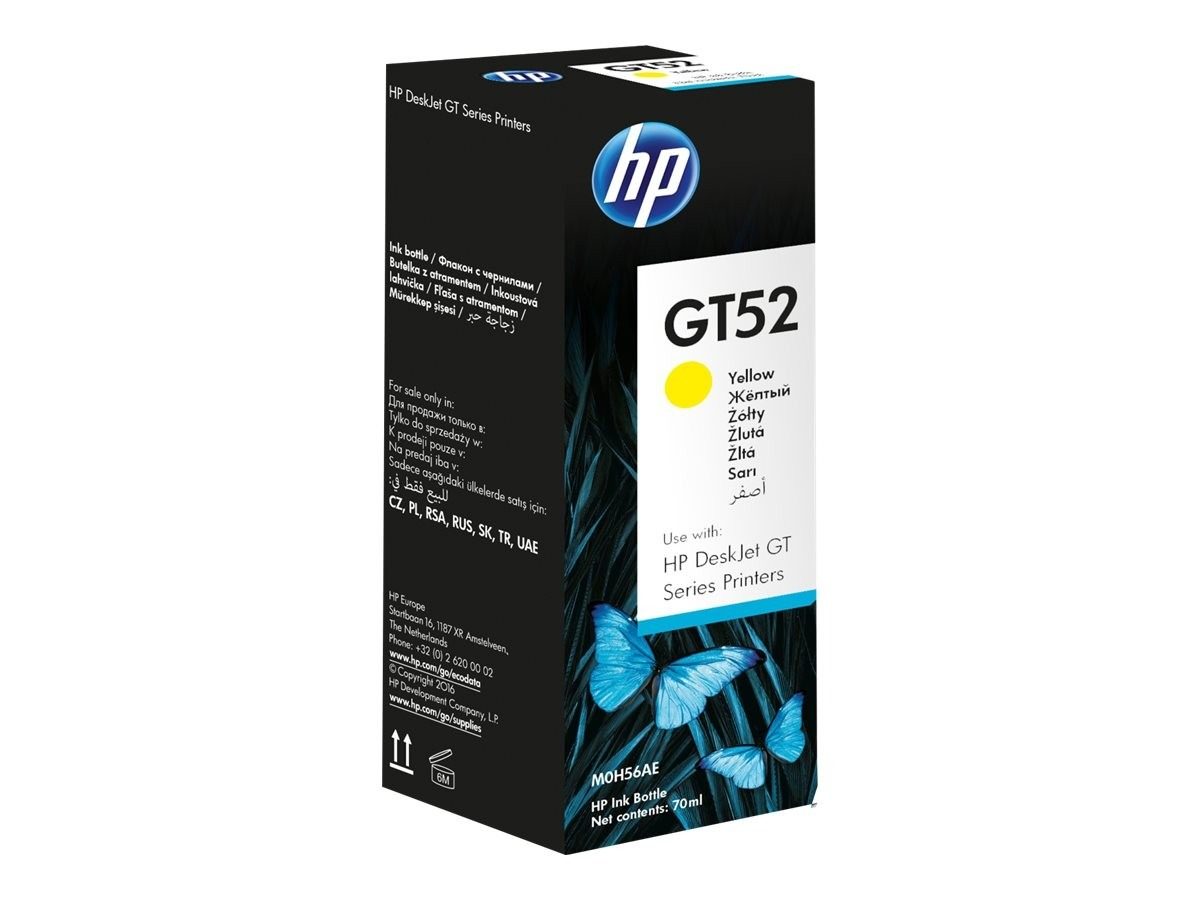 Botella De Tinta Hp Gt52 Amarilla 70 Ml