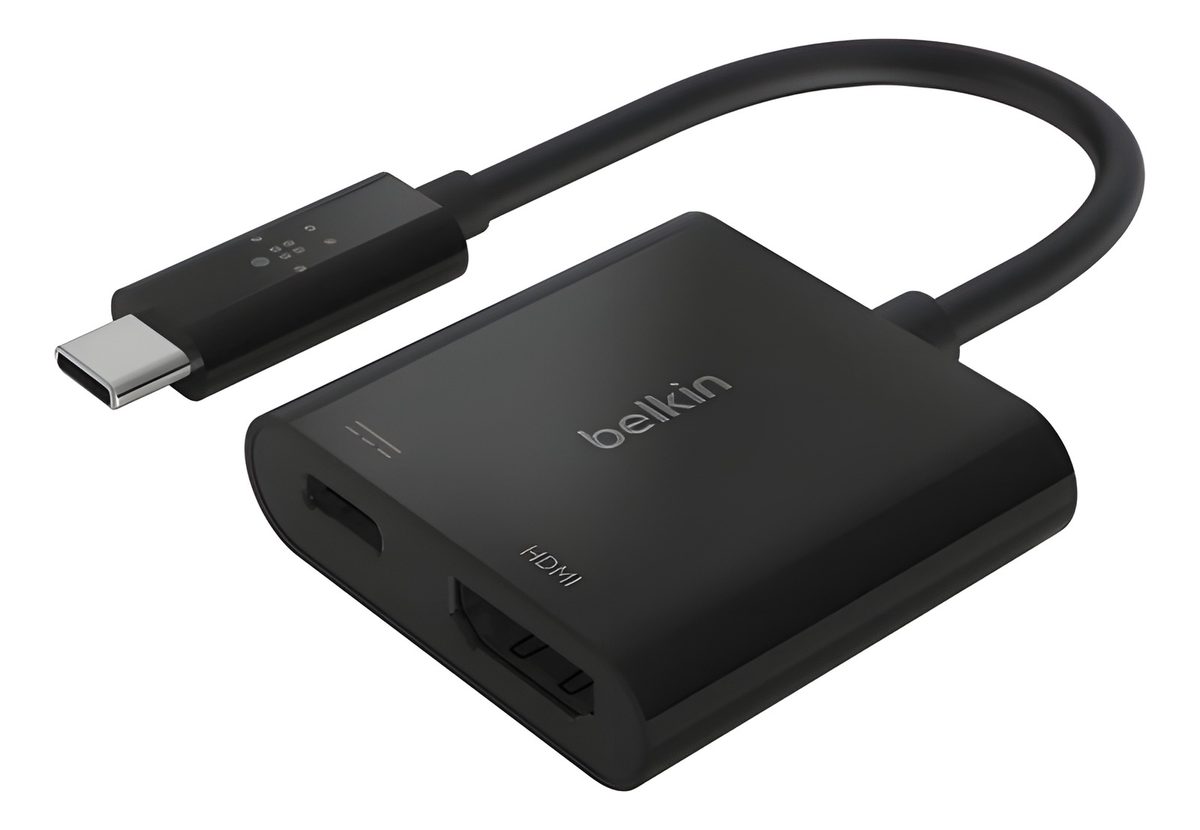 Adaptador USB-C Macho A HDMI Y USB-C Hembra Con Carga 4K