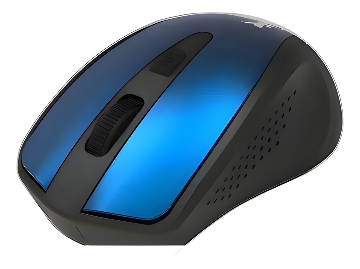 Mouse Inalámbrico 2.4 GHZ Azul 4 Botones 1600 Dpi