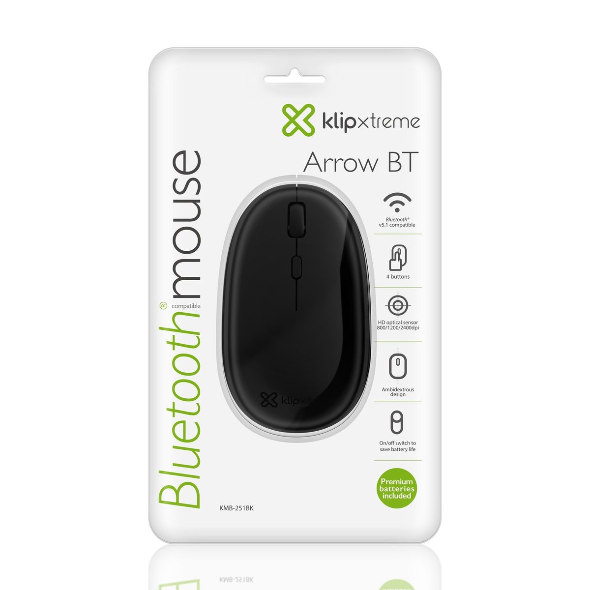 Ratón Inalámbrico Bluetooth 4 Botones Negro